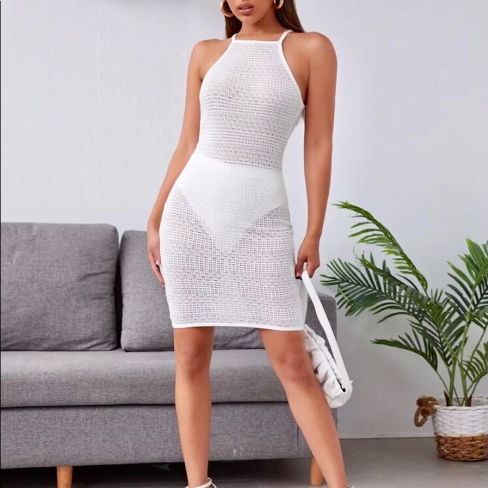 COPY - New in dust bag sexy body con halter white dress